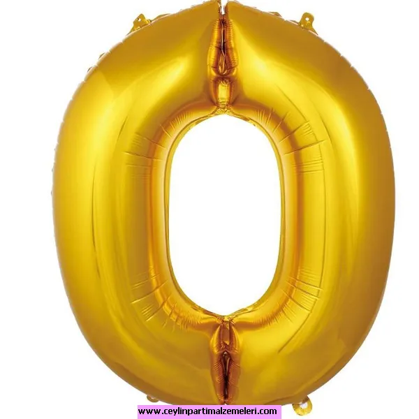 0 Rakam Gold Folyo Balon